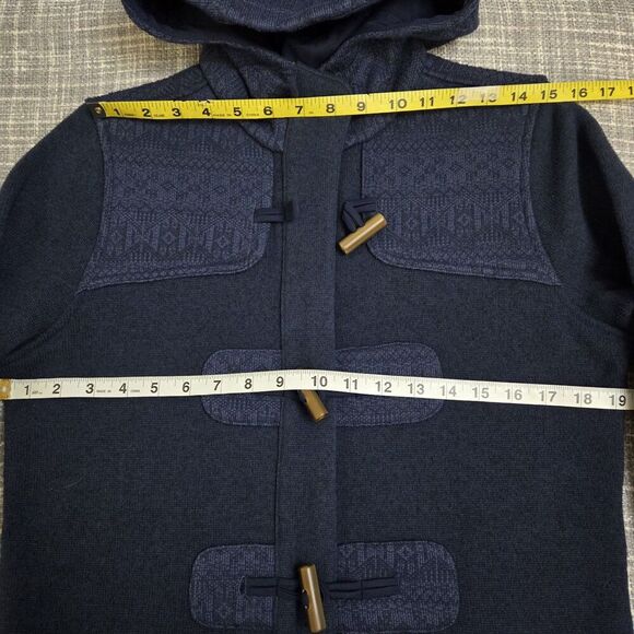 PATAGONIA Better Sweater Icelandic Coat Toggle Blue Black Hood Women's S/M DESC - Picture 5 of 14